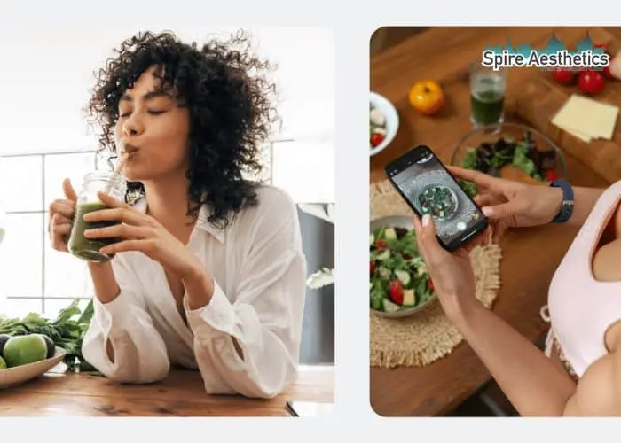 Image of woman looking into her diet and fat freezing Aberdeen to improve her health