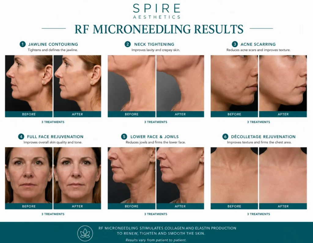 RF Microneedling Skin tightening Aberdeen results